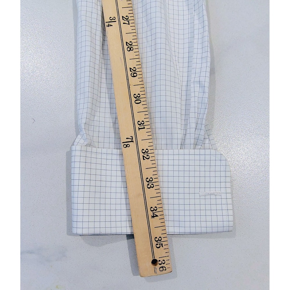 Borrelli Napoli French Cuffs Dress Shirt Mens Plaid 16 Made In Italy - Picture 10 of 13
